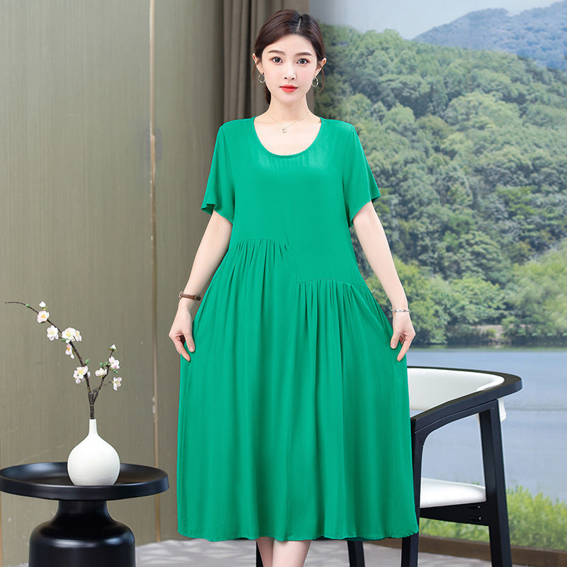 Solid Color New Noil Poplin Dress Summer Fashion Outdoor