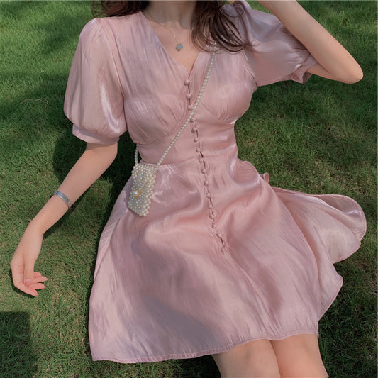 Chiffon Large Size Thin Summer Short Sleeve Dress