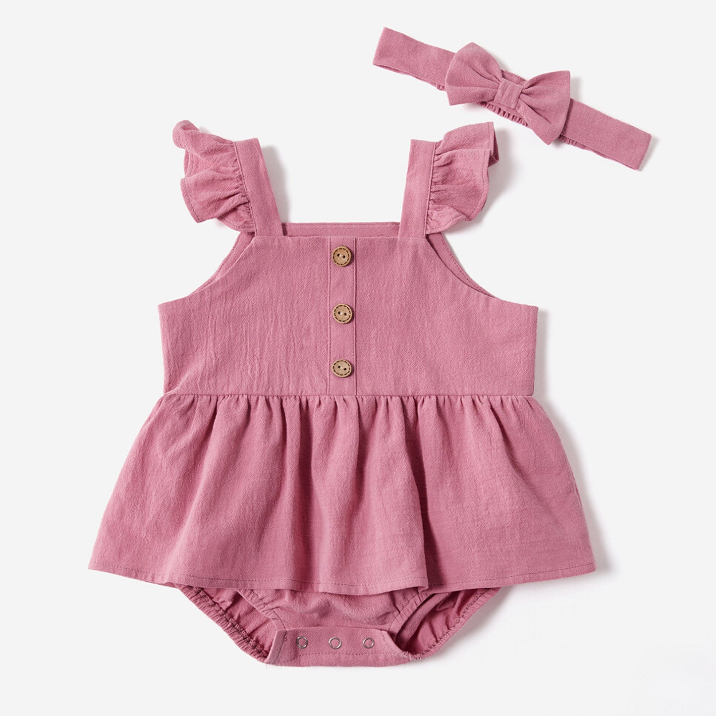 Pure Color Sling Dress Mother And Daughter Parent-child Wear