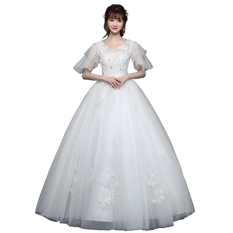 Large Size Wedding Dress plus size Bride Married Master Wedding Dress Was Thin And Simple Studio Covering Arms