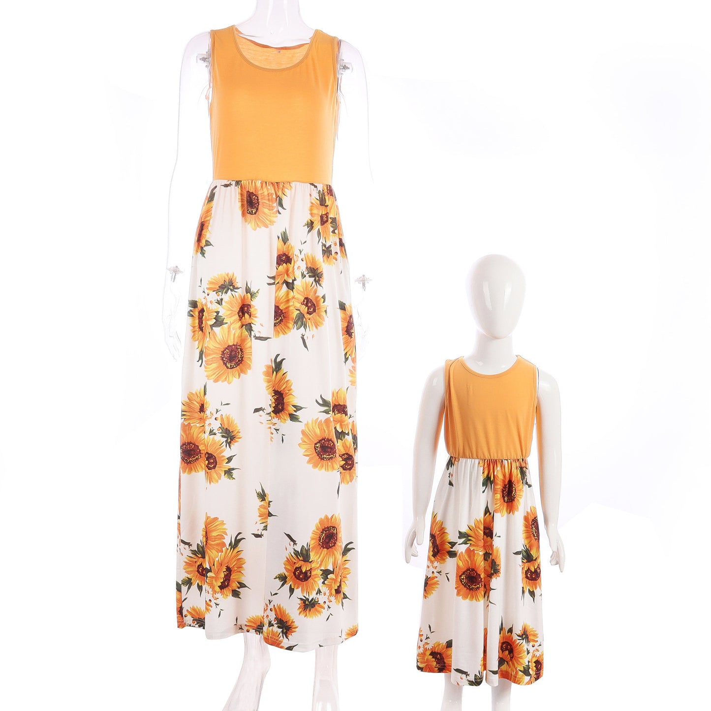 Matching Mommy and Me Dresses - Casual Mother-Daughter Outfits for Spring & Summer | White, Black, Tie-Dyed | Sizes XS-2XL