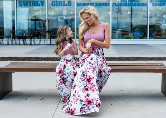 ebay mother and daughter stitching dress long skirt
