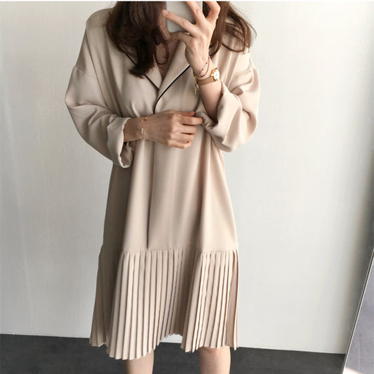 Pleated suit dress