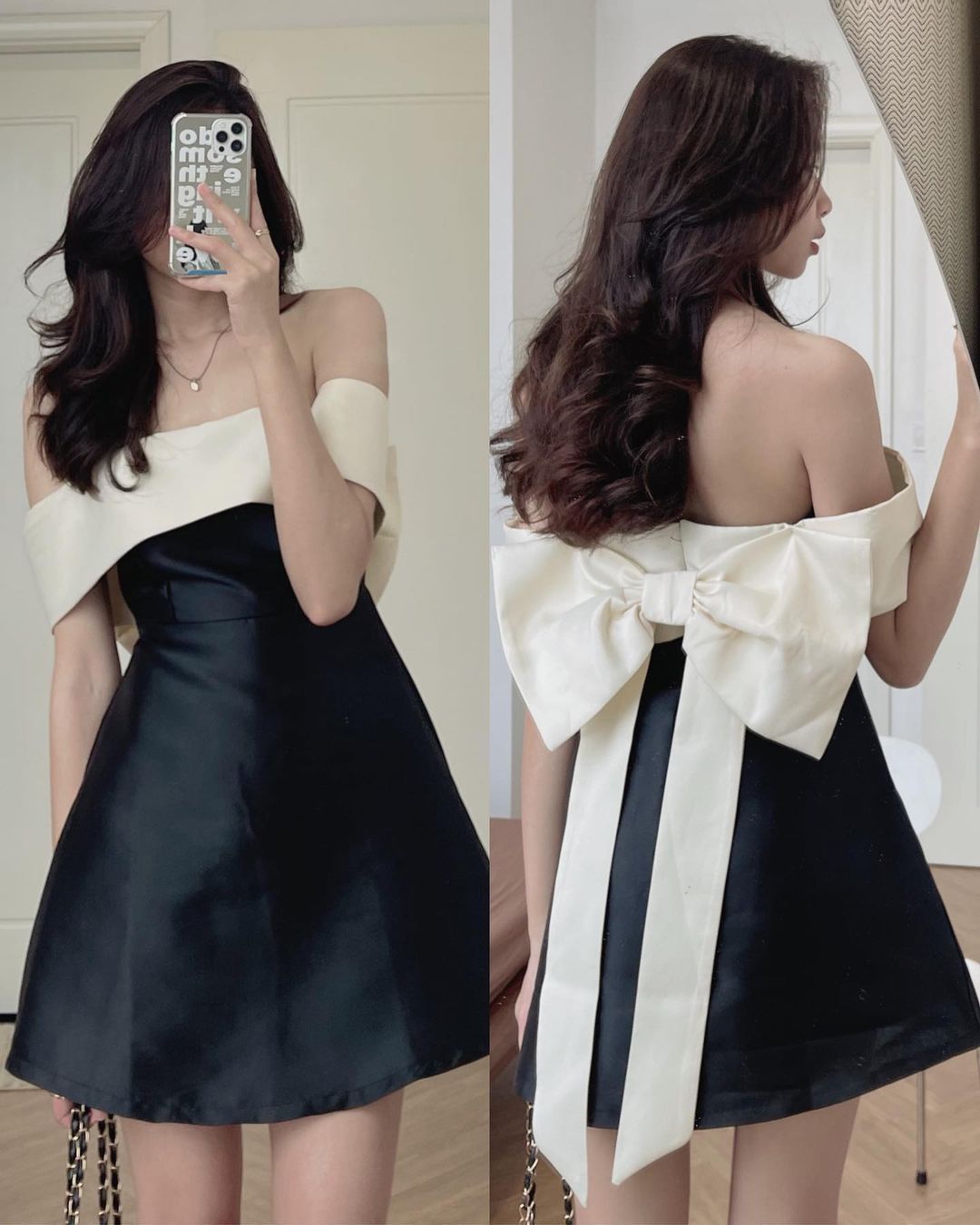 Fashion Personality French Style Bow Dress Women