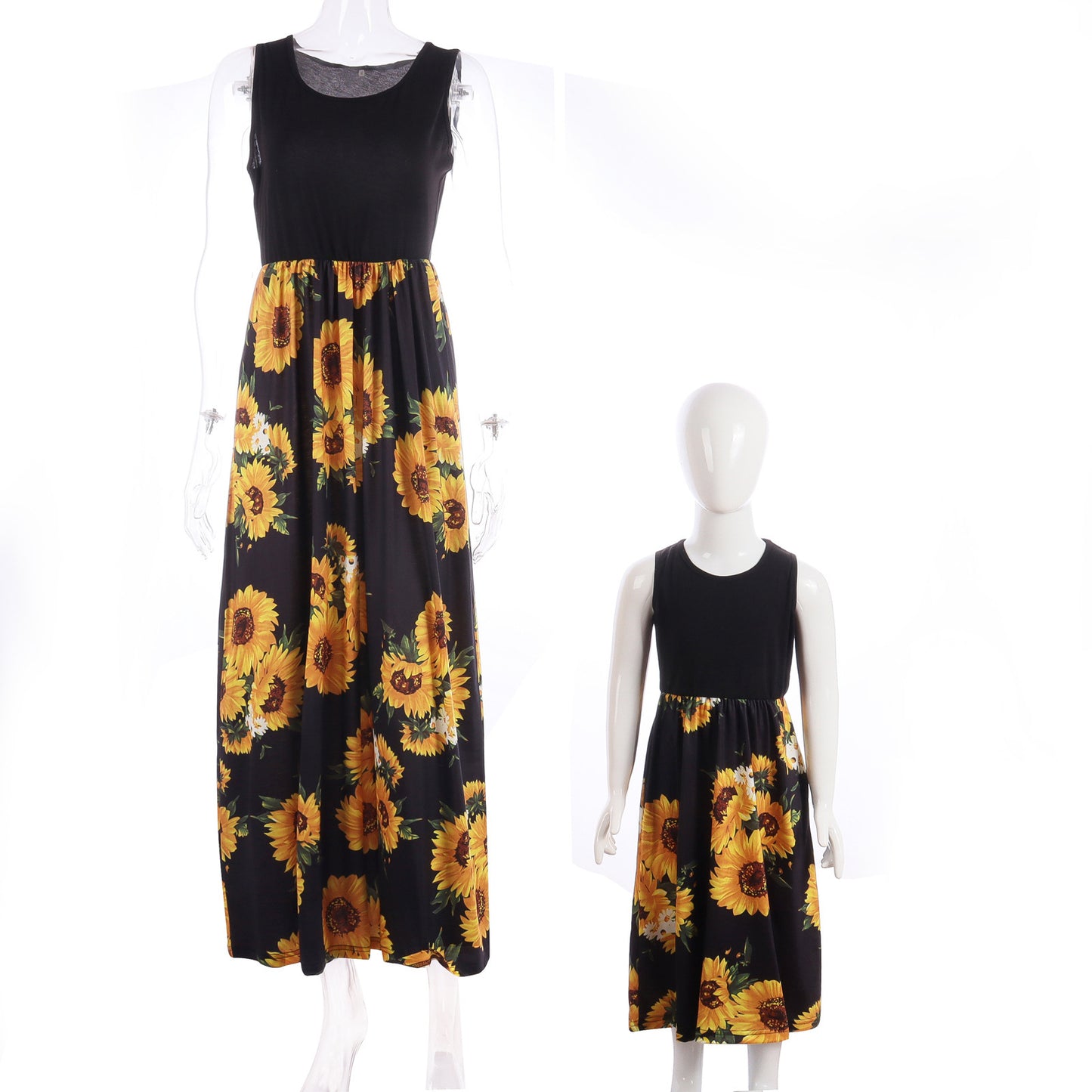 Matching Mommy and Me Dresses - Casual Mother-Daughter Outfits for Spring & Summer | White, Black, Tie-Dyed | Sizes XS-2XL