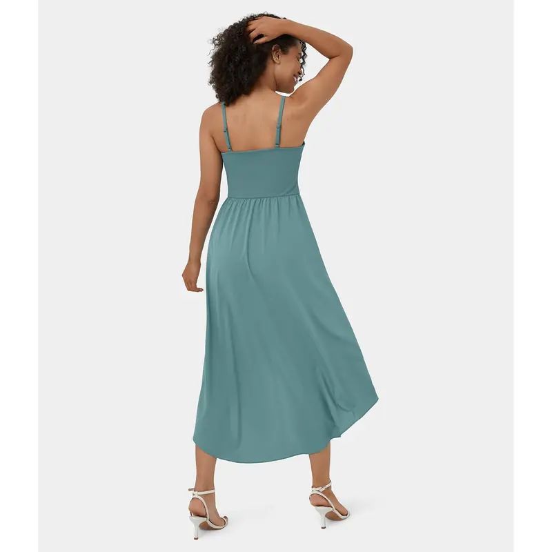 Fashionable Elegant Mid-length Vest With Pockets Dress