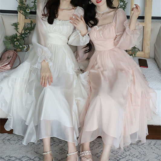 Women's Temperament High Waist Long Sleeve Dress