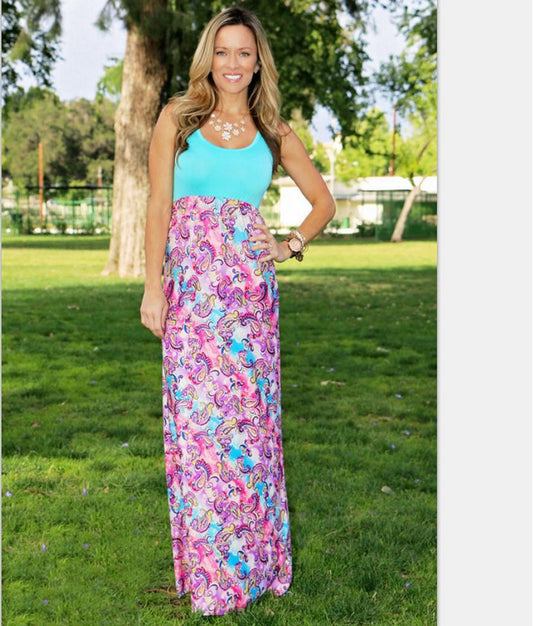 Cashew Phoenix Print Dress Mother And Daughter Parent-Child Wear