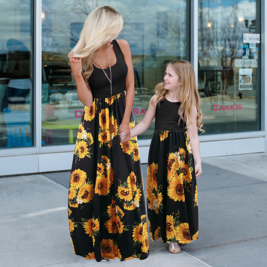 Matching Mommy and Me Dresses - Casual Mother-Daughter Outfits for Spring & Summer | White, Black, Tie-Dyed | Sizes XS-2XL