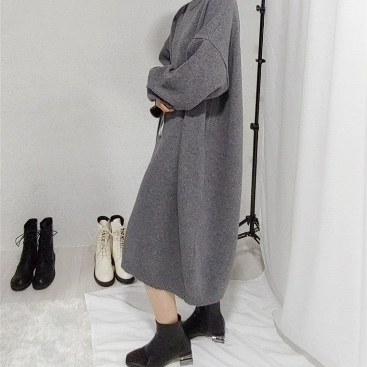 Women's Temperament Fashion Long-sleeved Knitted Dresses