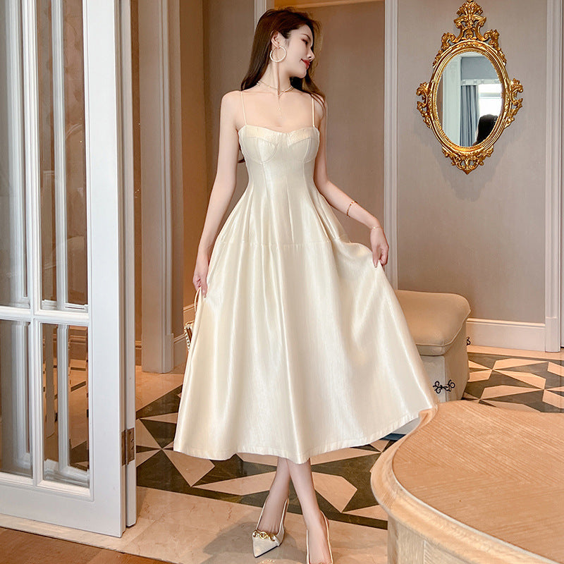 Women's Long Large Hem Off-the-shoulder Sling Dress