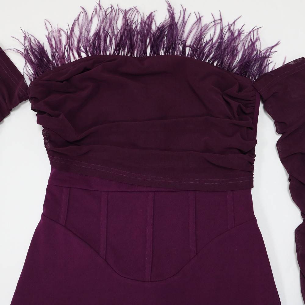 Women's Mid-length Knitted Feather Dress