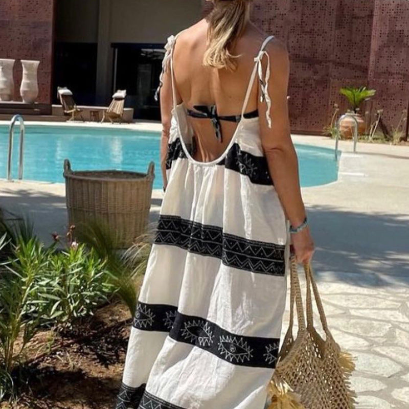 Women's Fashion Mid-length Printing Slip Dress