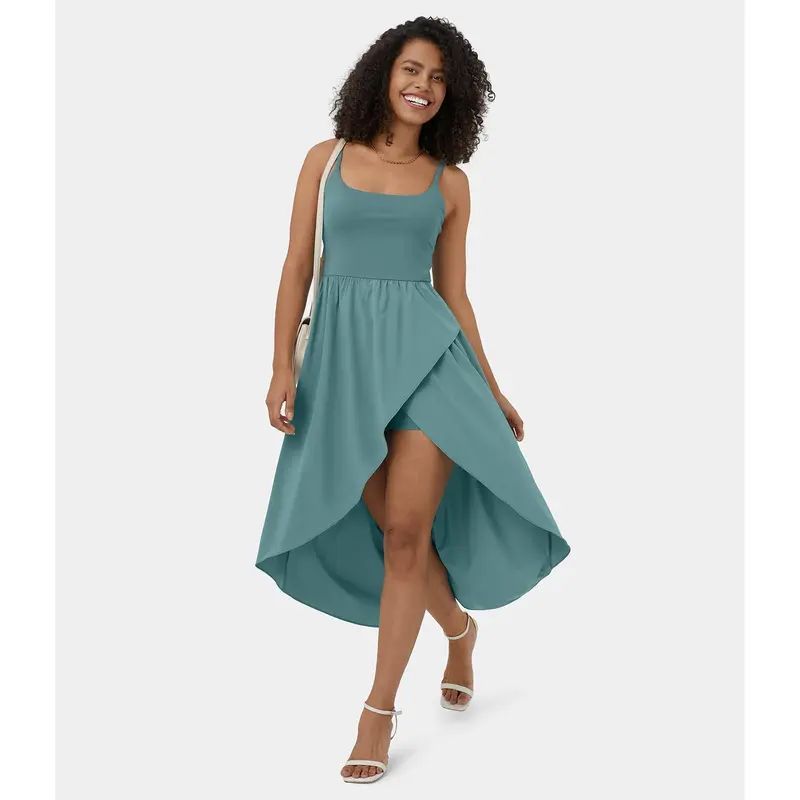 Fashionable Elegant Mid-length Vest With Pockets Dress