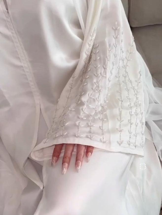 2023 Party Daily Solid Color Handmade Beading Dress Robe