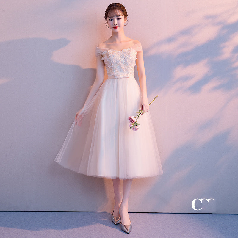 Mid-length Champagne Sister Group Dress