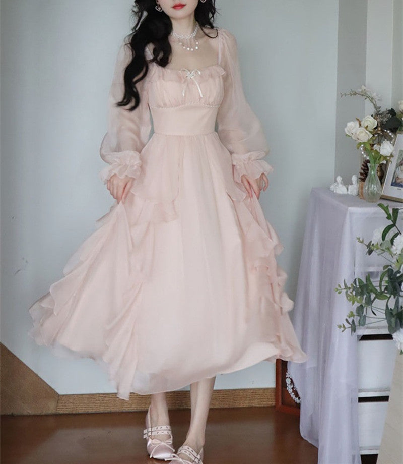 Women's Temperament High Waist Long Sleeve Dress