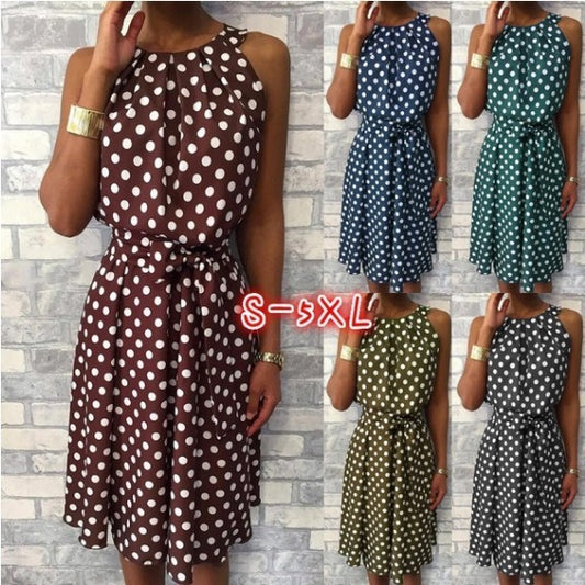 Strapless round neck loose dress