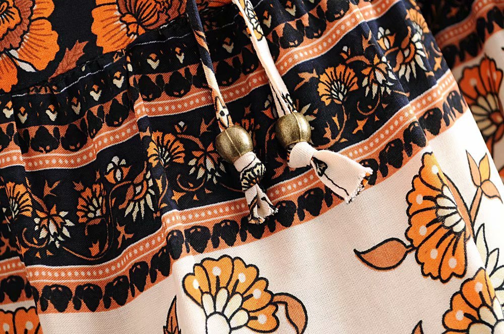 Boho-Chic Cotton Spaghetti Strap Dress – Effortless Summer Style