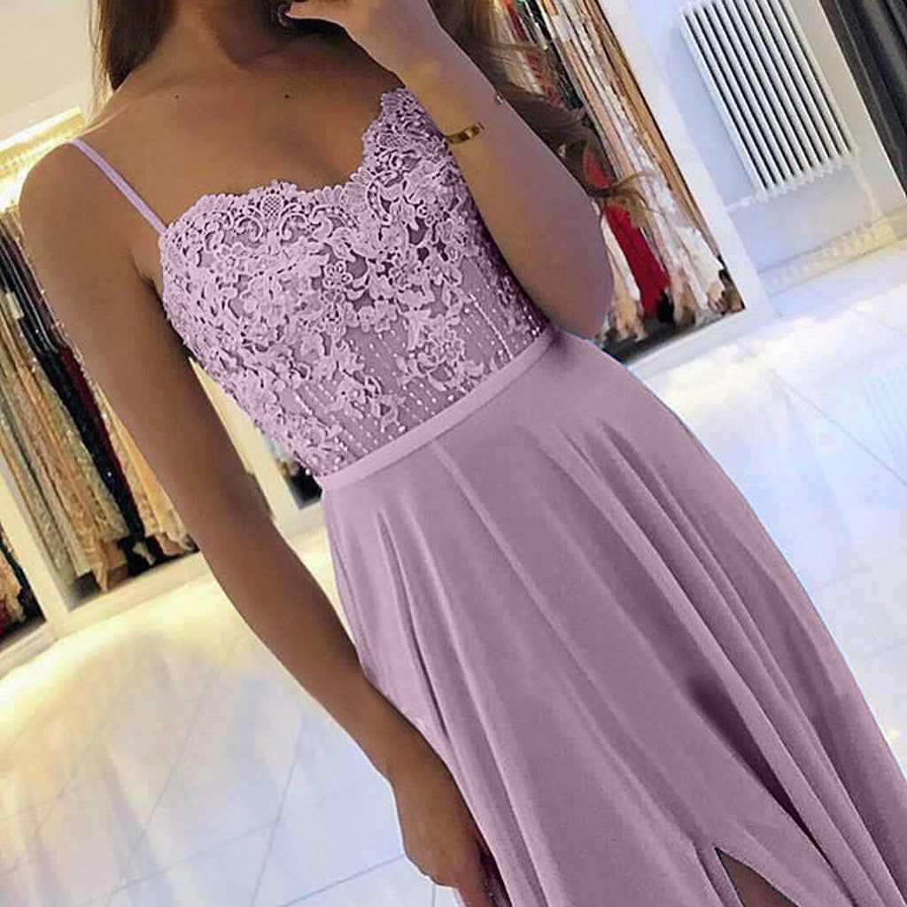 Female suspenders dress long skirt