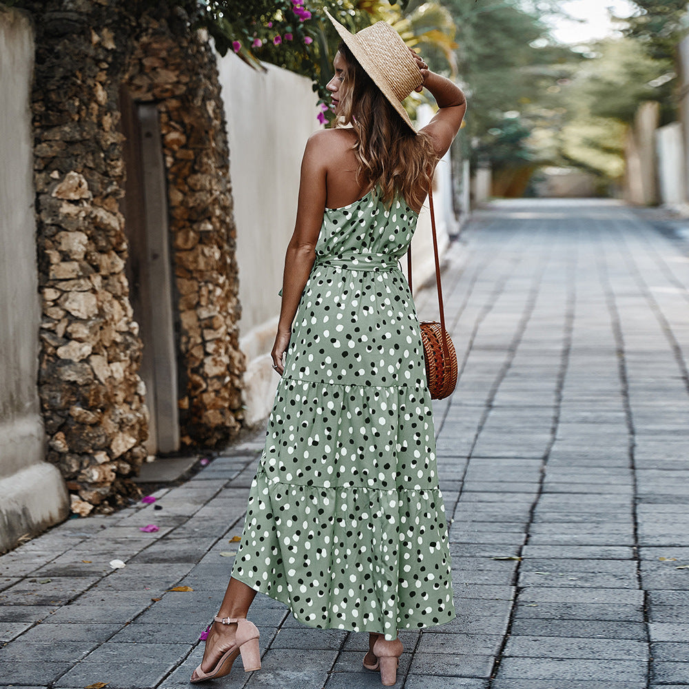Polka Dot Holiday Style Big Swing Dress