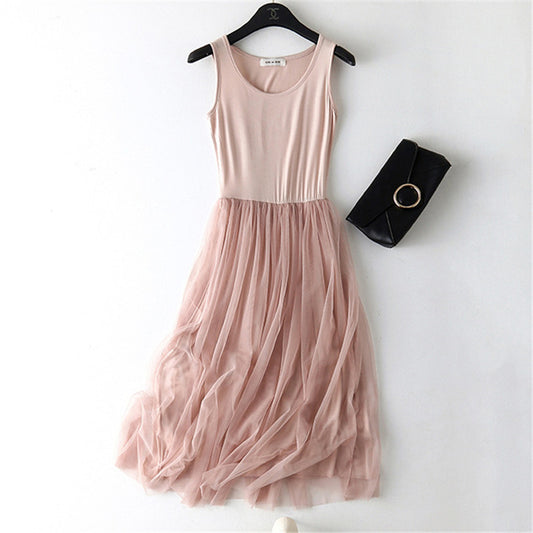Women's Vest Bottoming Dress Mid-length