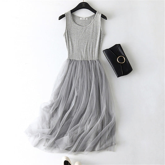 Women's Vest Bottoming Dress Mid-length