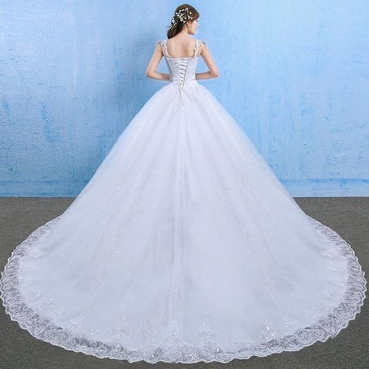 Luxury Wedding Dress With Diamonds Embellished Summer And Spring One-shoulder Wedding Dress