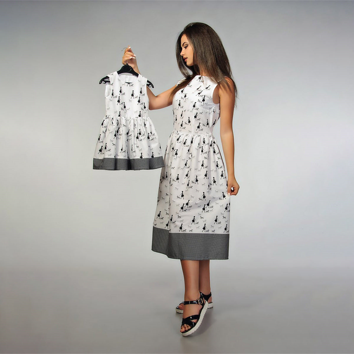 Summer Sleeveless Parent-Child Dresses Mother And Women'S Vest Dress