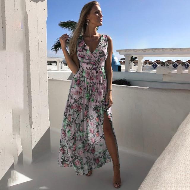 Sling Mid-waist Commuter Print Dress