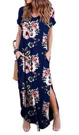 Short sleeve casual dress with printed pockets