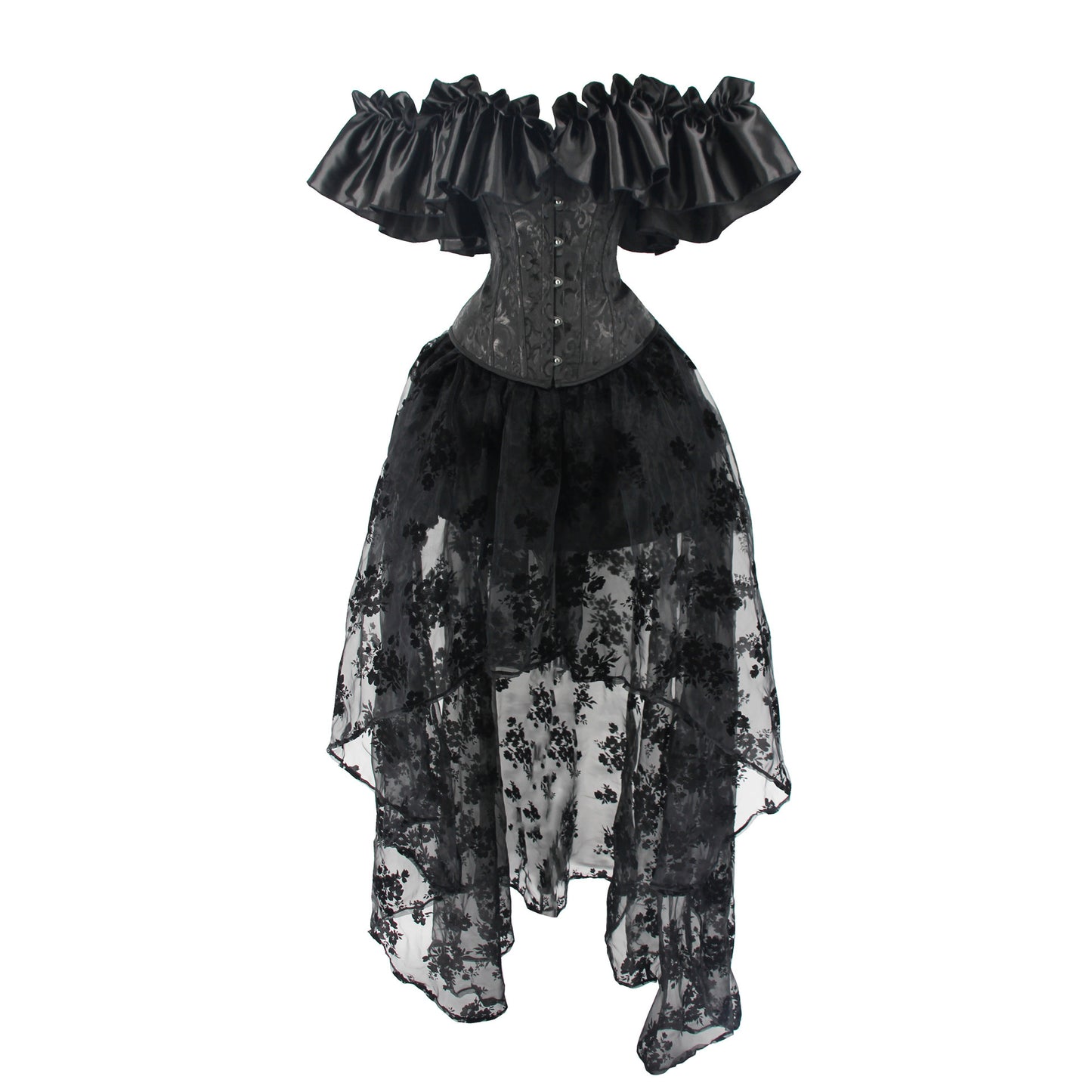 Silky Texture Large Wooden Ear Elastic Off-shoulder Sleeve Formal Dress Suit