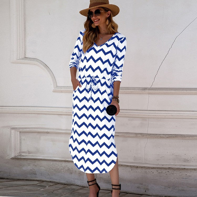 Mid length dress with rib wrap buttocks