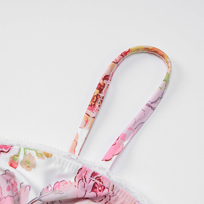 Fashion Printed Backless Sling Dress