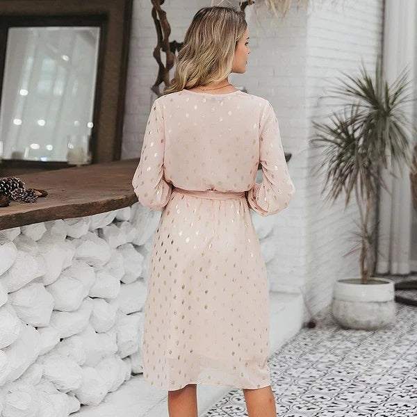 Casual polka dot mid-length dress