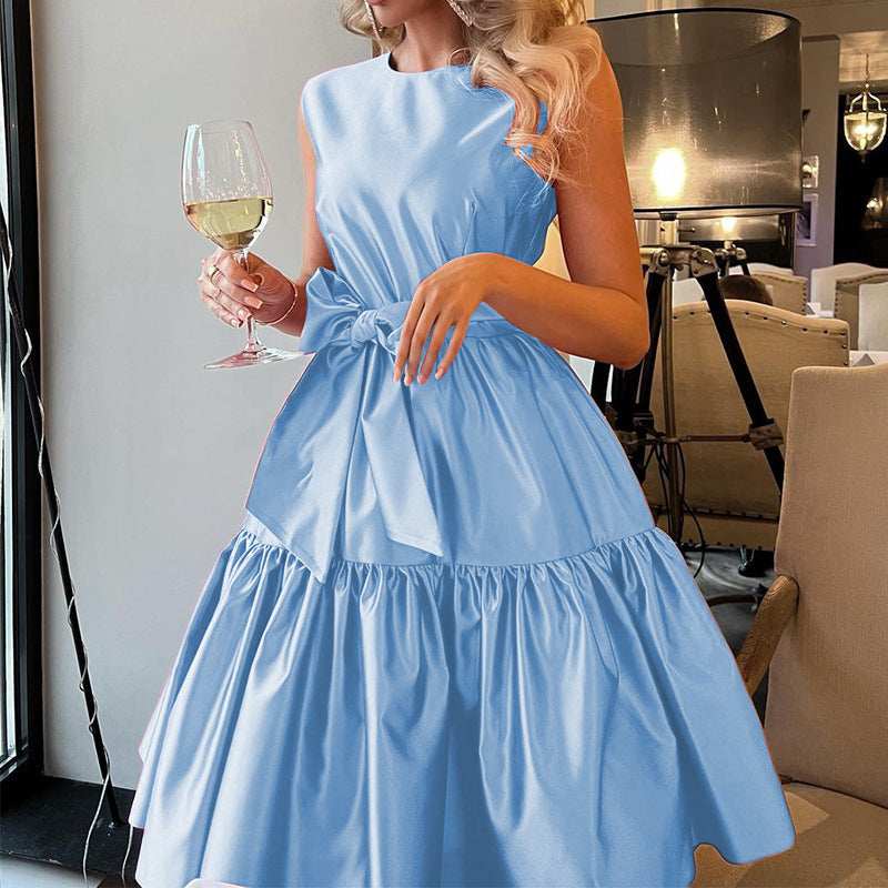 Women's Fashionable Round Neck Sleeveless Dress
