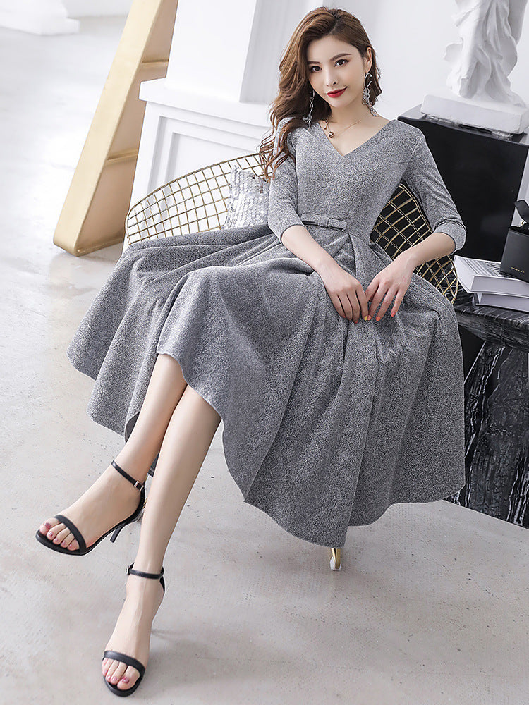 Women's Fashion Temperament Mid-length Birthday Dress