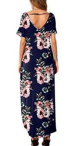 Short sleeve casual dress with printed pockets