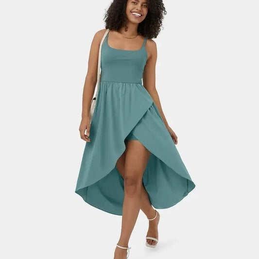 Fashionable Elegant Mid-length Vest With Pockets Dress