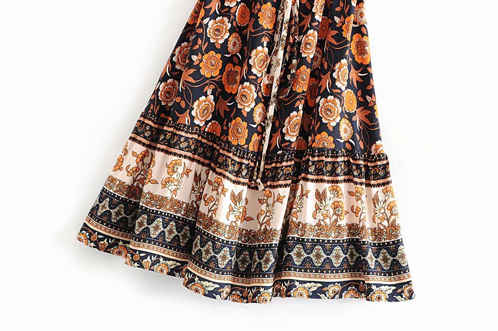 Boho-Chic Cotton Spaghetti Strap Dress – Effortless Summer Style