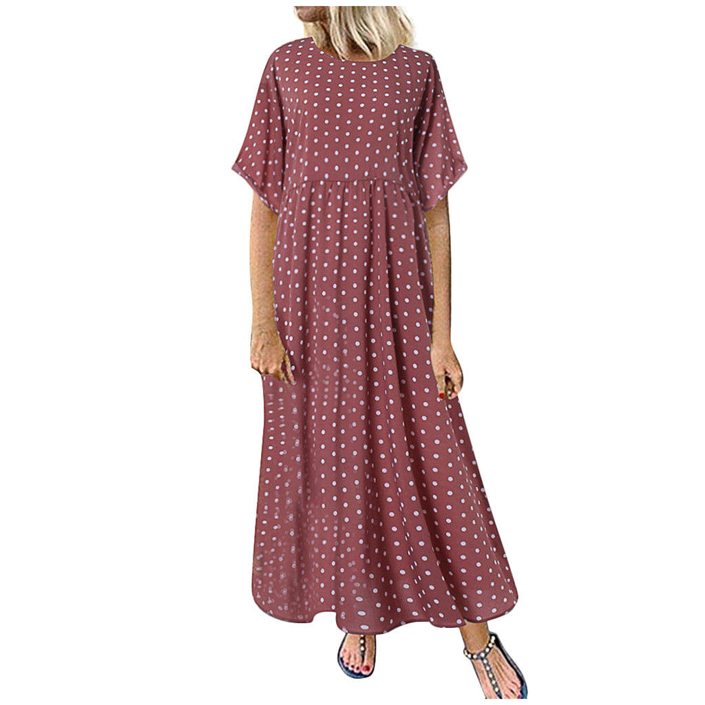 Printed round neck dress