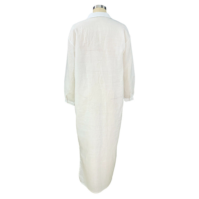 Women's Lapel Mid-length Dress