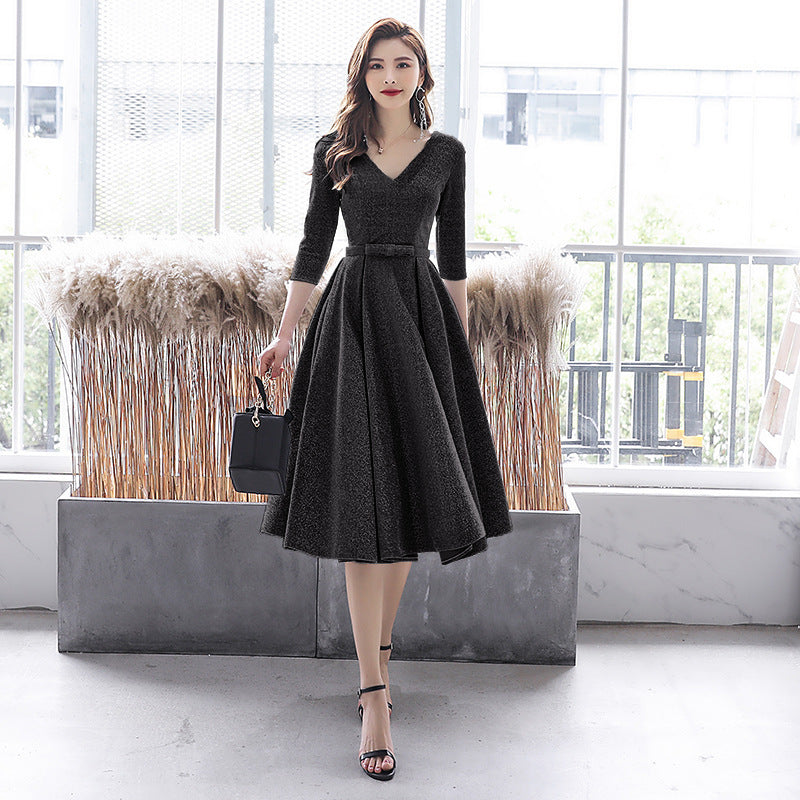Women's Fashion Temperament Mid-length Birthday Dress