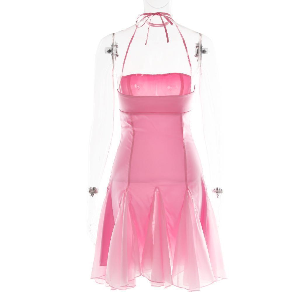 Women's Summer Sweet Style Backless Short Dress