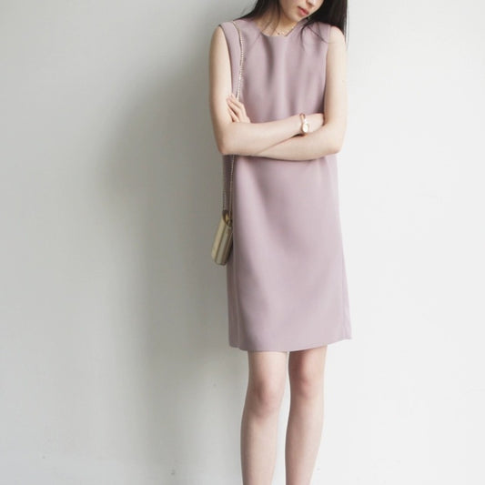 Fog Purple Minimalist Sleeveless Dress
