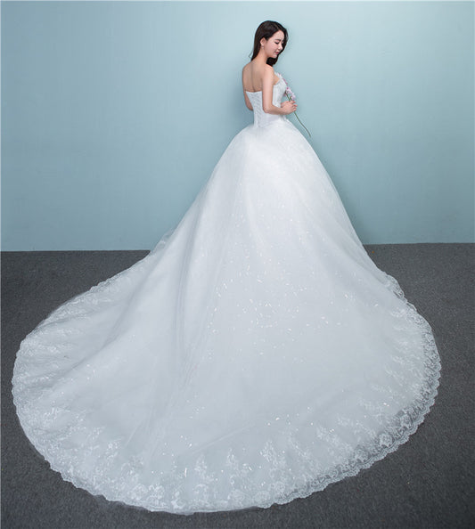 Wedding Dress new large tail size wedding dress