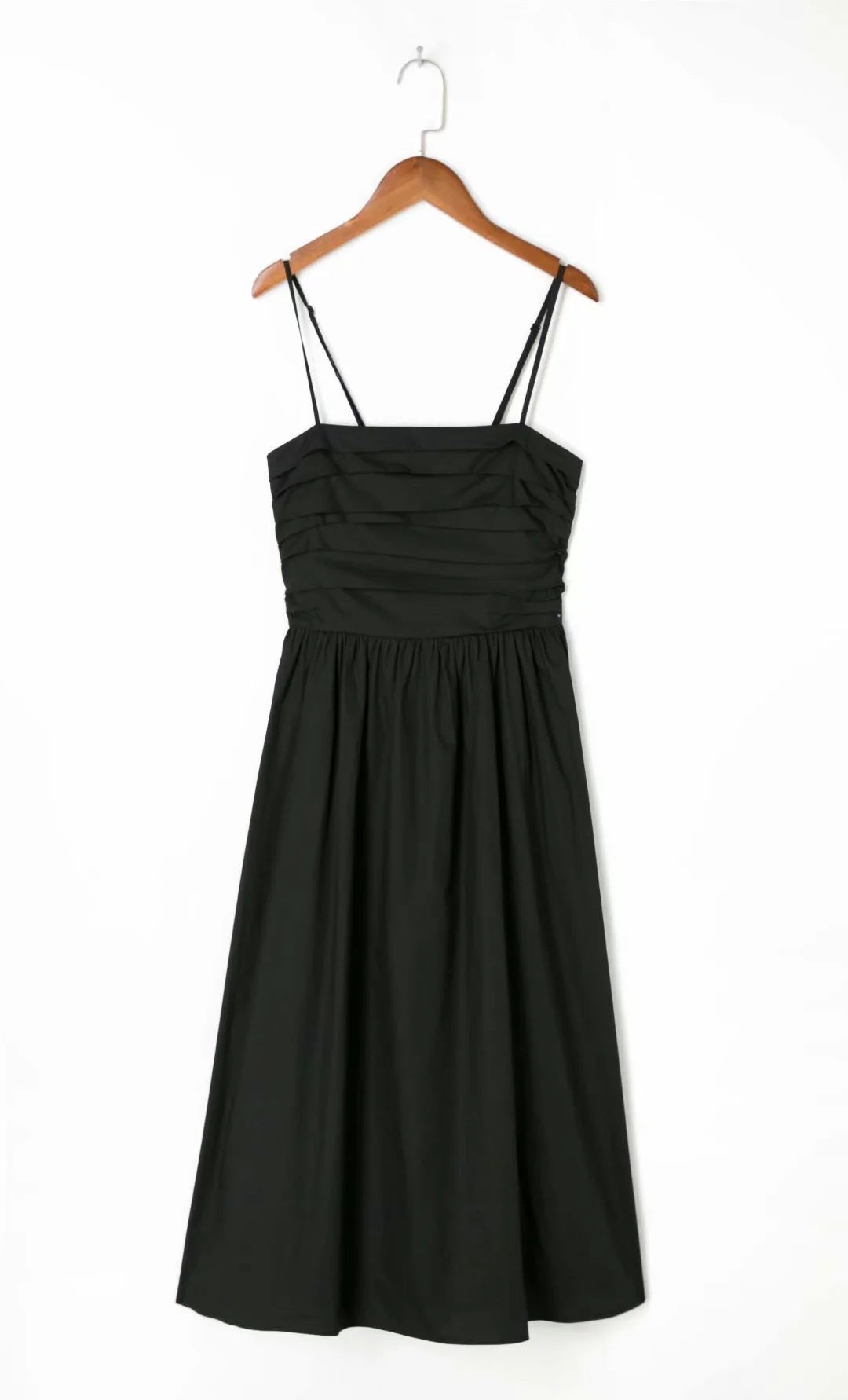 Summer New Style Thin Shoulder Strap Pleated Slim-Fit Large-Length Mid-Length Dress With Dress