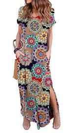 Short sleeve casual dress with printed pockets