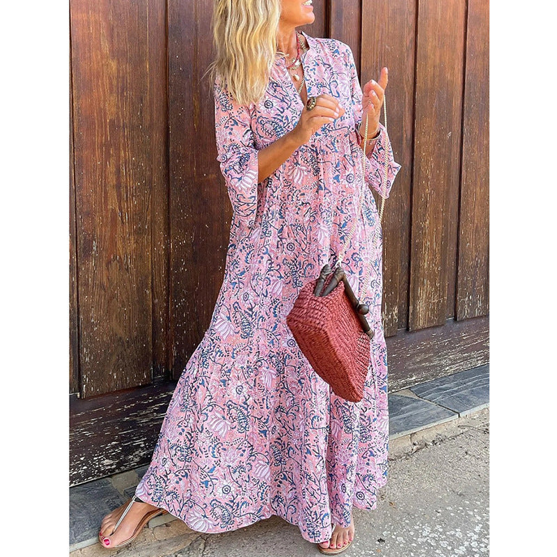 Women's Fashion Loose V-neck Dress