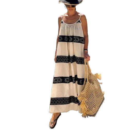 Women's Fashion Mid-length Printing Slip Dress